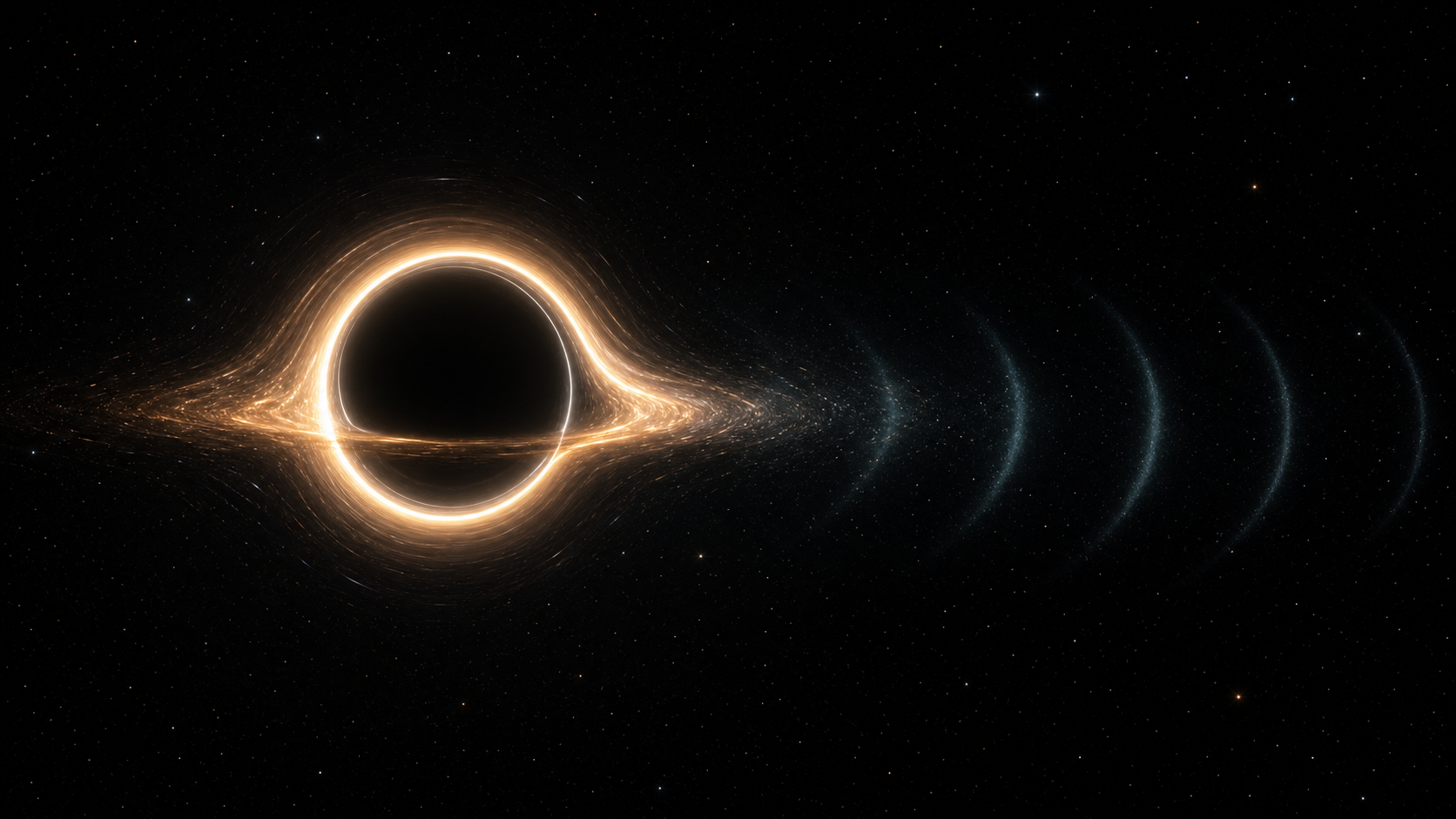 Conceptual illustration of a slightly deformed black hole with faint gravitational-wave echoes
