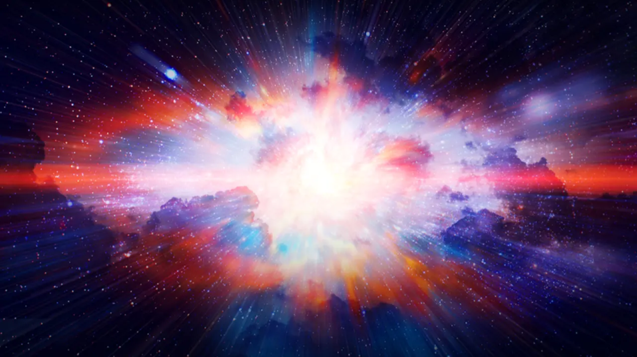 Artist's impression of the energetic early universe